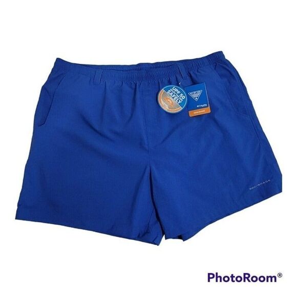 Columbia PFG Swim Trunks Mens XXL 2XL Omni-Shade Fishing Shorts Blue UPF 50 NEW - Picture 2 of 14
